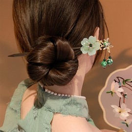 Chinese Hanfu Flowers Hair Stick Hair Chopstick, Qipao Cheongsam Hair Accessories, Cute Handmade Wooden Hairpin for Women Girls (Flower)
