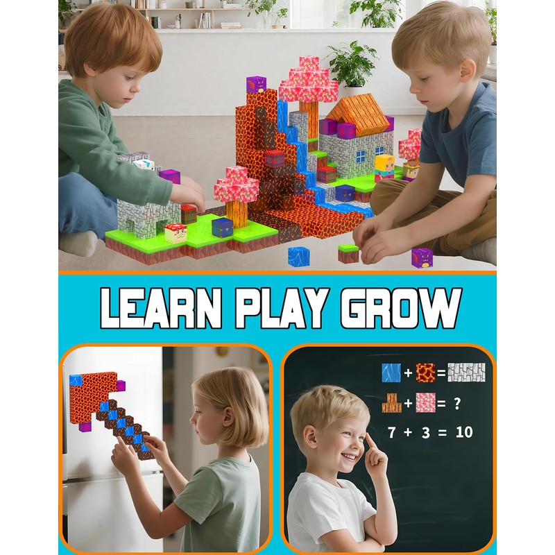Magnetic Blocks 120PCS Build Mine World Building Cube Game