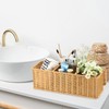 Sumnacon Wicker Storage Basket with Lid, Rectangular Narrow Baskets for