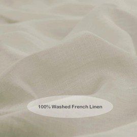 meadow park 100% Stone Washed Linen Duvet Cover with Pillow Shams, Queen Size 3 Pieces Set, Basic Style, Corner Ties, Light Taupe…