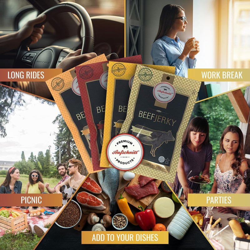 Aufschnitt Grass Fed Beef Jerky - Low Sodium, Certified Kosher