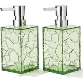 2 Pack Clear Rust Proof Soap Dispenser,  Plastic Hand Soap Lotion Dispenser Set for Bathroom&Kitchen - Color: 2 Pack Green