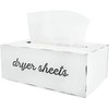 AuldHome Design Dryer Sheet Dispenser; Countertop Rustic White Fabric Softener