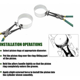 Automotive Engine Piston Ring Compressor Tool Set with Pliers and 14PCS Piston Rings (62-145mm/2.44-5.71in), MOTOCOCHE Piston Compressor Tool for Repairing Car Truck Auto Engine