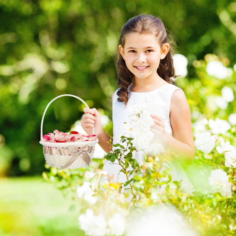 MAGICLULU Small Wicker Basket: Willow Flower Girl Basket Woven Willow