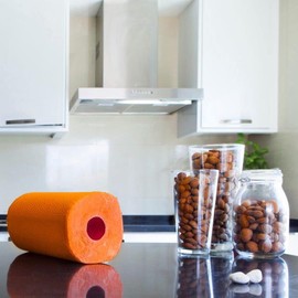 Paper Towel Jumbo Roll 2 Ply 120 Highly Absorbent Sheets Set of 3, 6 or 8 (3 Rolls, Orange)