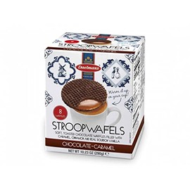 Daelman's Chocolate Caramel Stroopwafels 10.23 Ounce Cube (8 Waffles)