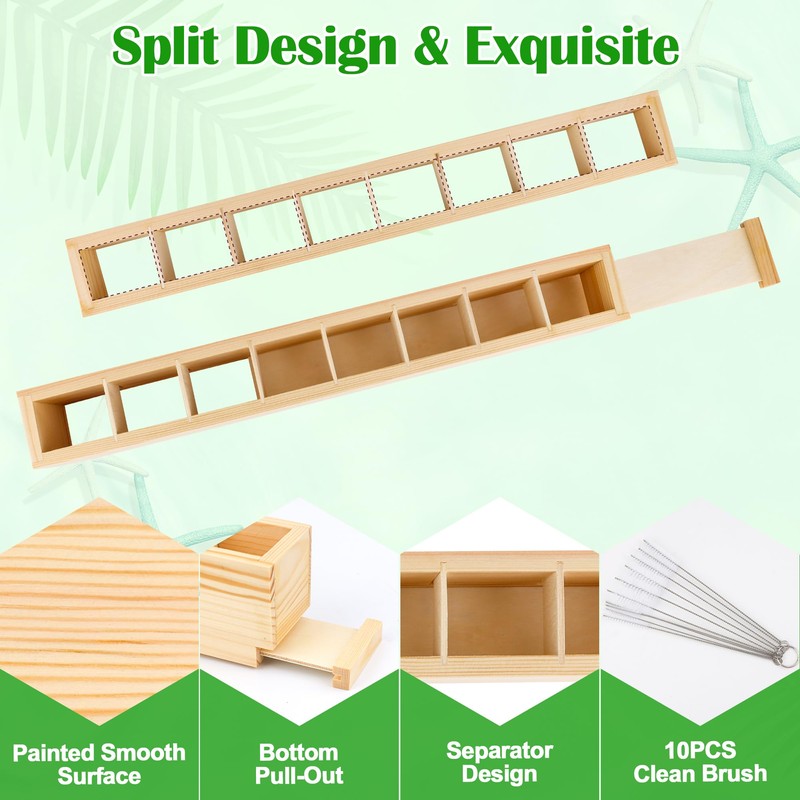 Anglekai 1+18PCS Wooden Straw Holder for Cabinet, Detachable Cupboard Straw