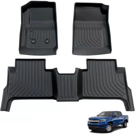 top-automall TPE Alfombrillas para todo tipo de clima para Chevy Colorado Crew Cab 2015-2022