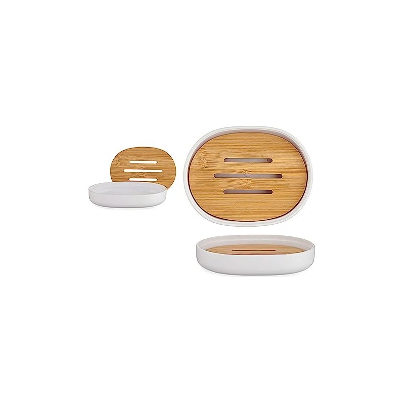 Soap dish White Bamboo Polypropylene