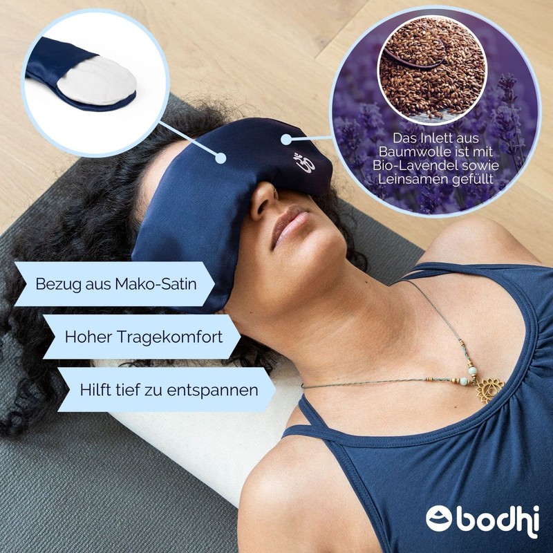 Soft Silk Eye Pillow – with Lavender and Linseed Filling for Yoga,