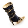 Dark Blue Stiletto High Boot Pin Brooch