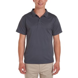 Chaps Young Mens Uniform Short Sleeve Performance Polo, Charcoal, 40/41