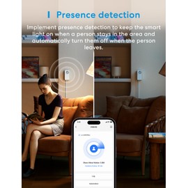 Meross Matte Presence Detector, Smart Presence Sensor with Cable, WiFi Motion Sensor Indoor with App Notification for Home Security, Works with Apple HomeKit, Alexa, Google Home