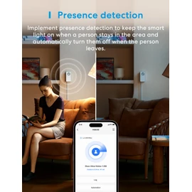 Meross Matte Presence Detector, Smart Presence Sensor with Cable, WiFi Motion Sensor Indoor with App Notification for Home Security, Works with Apple HomeKit, Alexa, Google Home