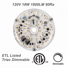 SATZOL - Ventilador de techo de 4 pulgadas, repuesto de luz LED, kit de luz de ventilador de techo de 18 W, 2200 lm, 6000 K, kit de actualización regulable para ventilador de techo, kit de