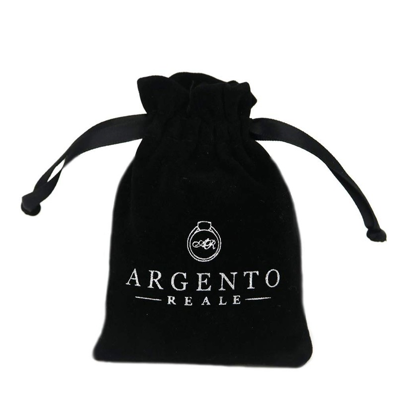 ARGENTO REALE 925 Sterling Silver Diamond Cut Rope Chain Necklace,