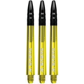 Mission Darts Sabre Shafts | Durable Polycarbonate Stems with Black Aluminium Top | 1 Set of 3 Shafts | Yellow | Medium (S1560)