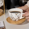LUKA Ceramic Demitasse Espresso Cups Set with Saucers and Metal