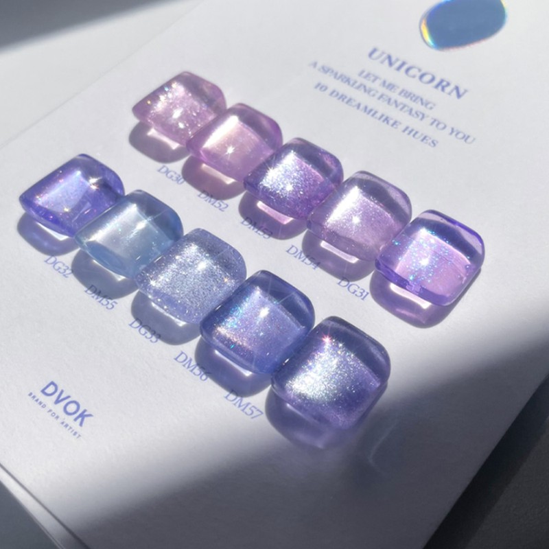 Divock Divok Unicorn 10 Piece Set Magnetic Gel Glitter Gel