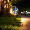 Solar Powered Wind Spinner Stake Light, Warm White LED Moon