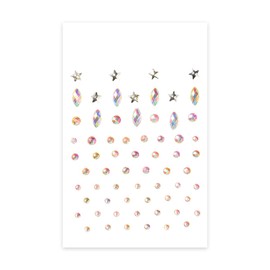 3 Sheets Eye Body Face Gems Jewels Rhinestone Stickers Temporary Tattoo Gems Self Adhesive Crystal Makeup Face Stick Gems for Festival Accessory and Nail Art Decorations (Galaxy)