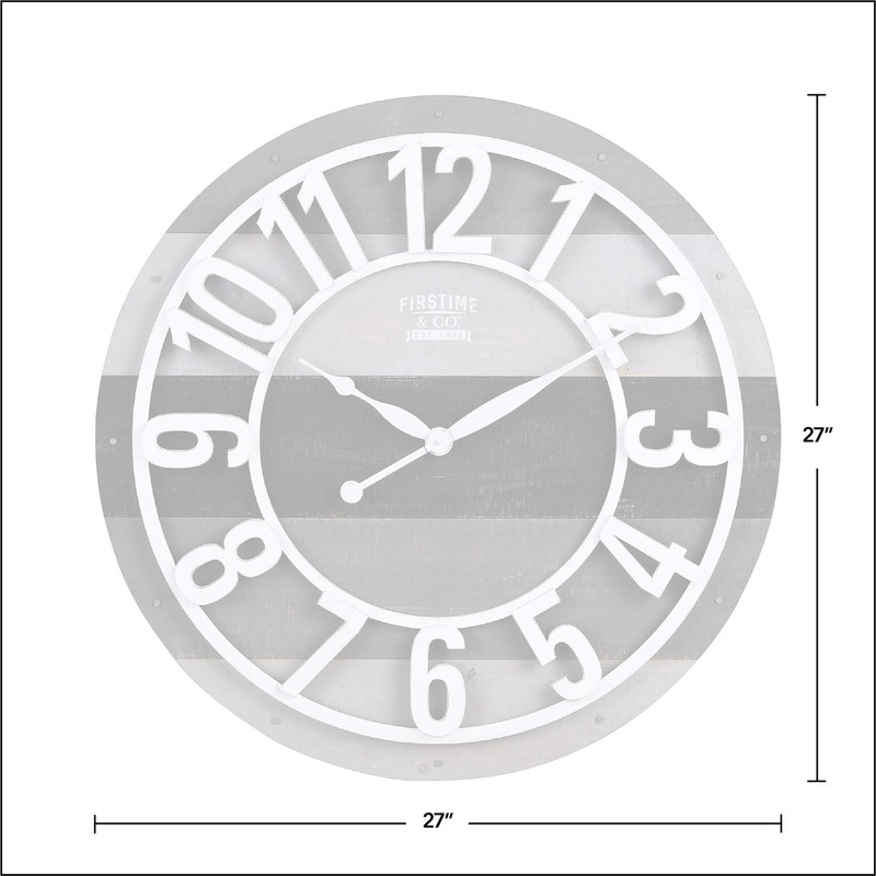 FirsTime & Co.® Gray Shabby Farmhouse Planks Clock, American Crafted,