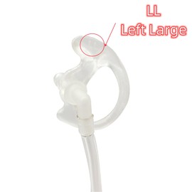 HELETUL Clear Ear Mold Kit Surveillance Earpiece Soft Silicone Ear-Mould Replacement Large Medium Small Left Right for Walkie Talkie Radio Headset (4 Pairs) (Clear Large)