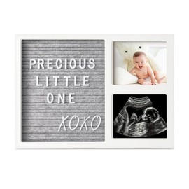 Baby First Scan Photo Frames - Pregnancy Announcement Gifts, Baby Sonogram Picture Frame with Felt Letterboard, Baby Hand and Footprint Kit, Ultrasound Photo Frame, Mum to be Pregnancy Gifts