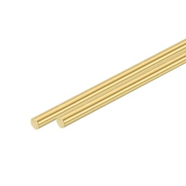 sourcing map 2 Pcs 11/64"(4.5mm) Dia Brass Solid Round Rod, 12"(305mm) Length H62 Brass Lathe Bar Stock Round Brass Rod for DIY Crafts Industry Construction