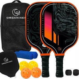 Organixen Pickleball Paddles Set of 2, USAPA Approved Fiberglass Pickleball Set