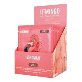Birdman Fitmingo Proteína Vegana en Polvo  con Inositol, Ácido Hialurónico y Potenciadores de Colágeno  Sin Lactosa  Moka  10 Sobres                  