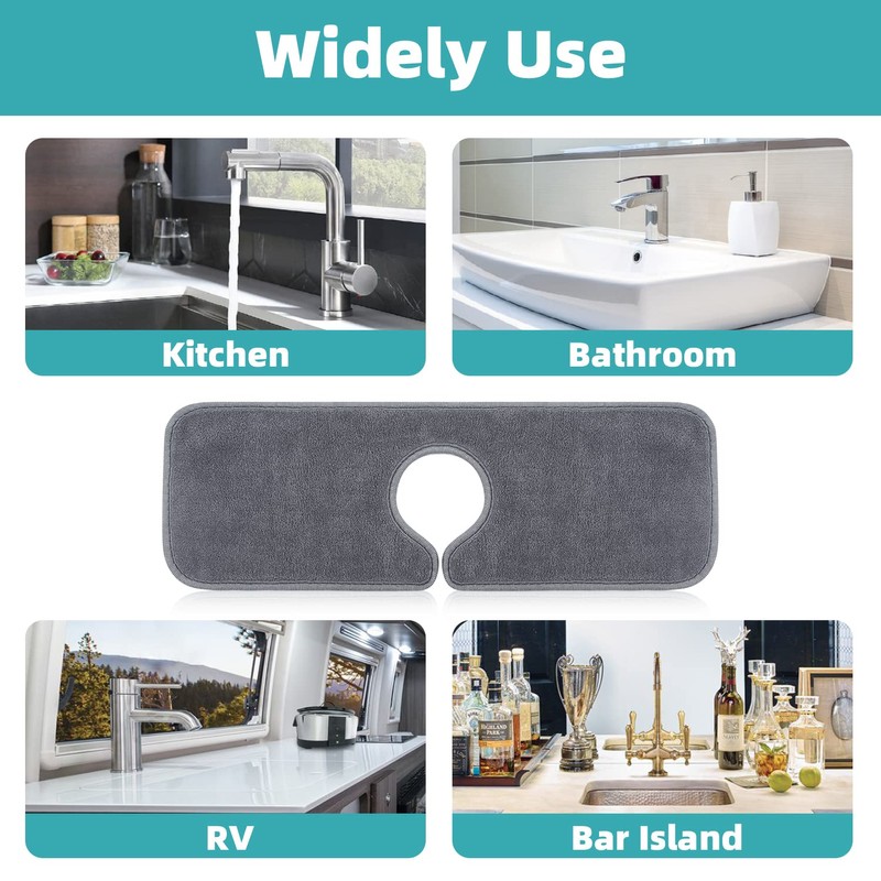 PoYang 2 Pack Kitchen Sink Splash Guard: Short Sink Faucet