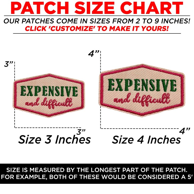 Expensive and Difficult Iron On Patch 3" Funny Sarcastic Quote
