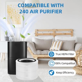 14 True HEPA Filter Replacement Compatible with Puroair 240 Air Purifier, 3-in-1 HEPA 14 Filter with Activated Carbon Filter, 4-Pack by APPLIANCEMATES