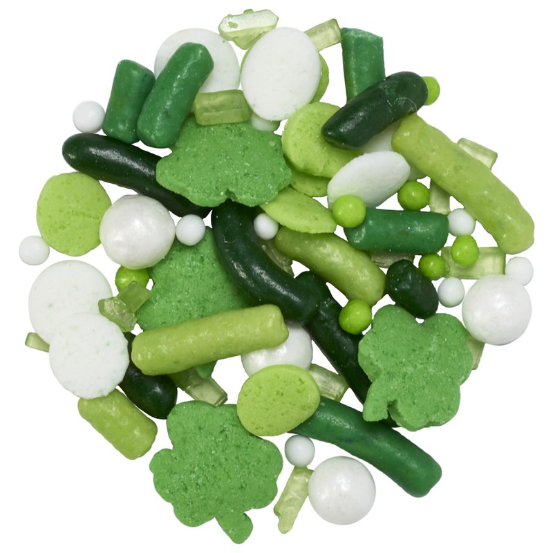 DecoPac St. Patrick's Day Fusion Mix Sprinkles, 26oz, Green, White