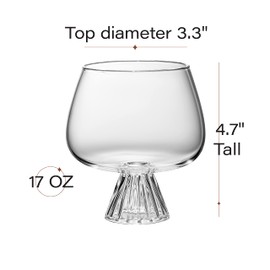 Venice Goblet Cocktail Glasses for Gin Tonic, Aperol Spritz,Sangria | Modern Glassware Collection | Set of 4 | 17 oz Light Borosilicate Glass Balloons for Home Bar Drinks