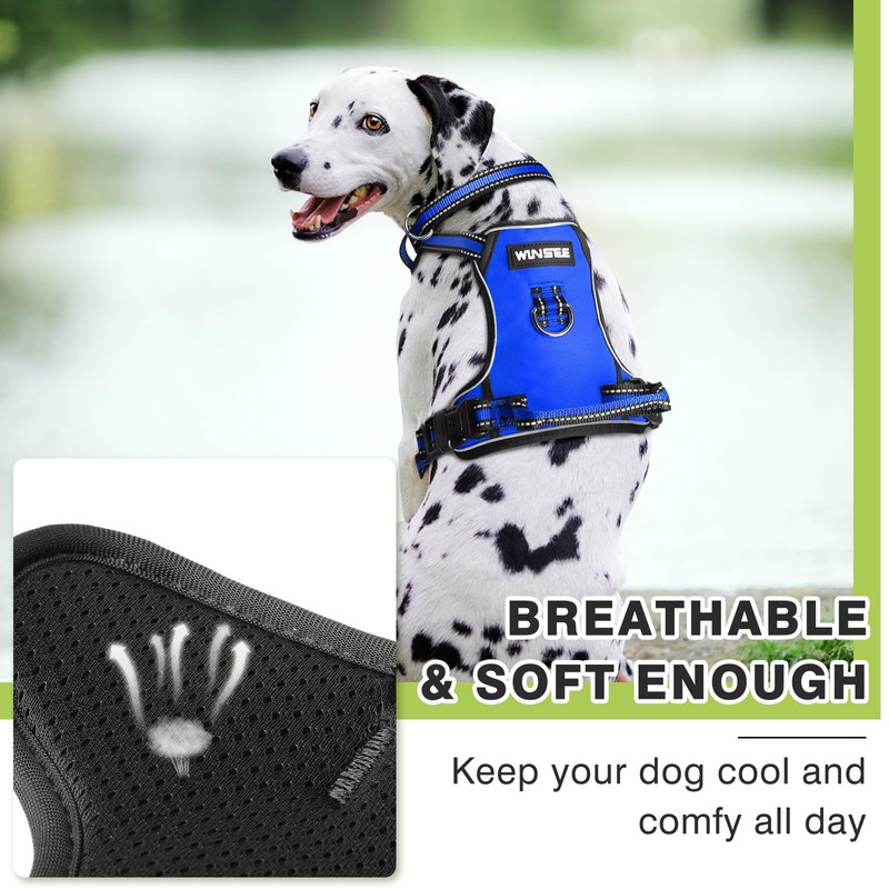 WINSEE Dog Harness No Pull, Pet Harnesses with Dog Collar,