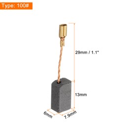 sourcing map 10pcs Carbon Brush 13mm x 7.9mm x 6mm Grinder Brush 100# Electric Motor Replacement Part Rotary Tool Cutting Machine Polisher Brushes for Repair Power Tools