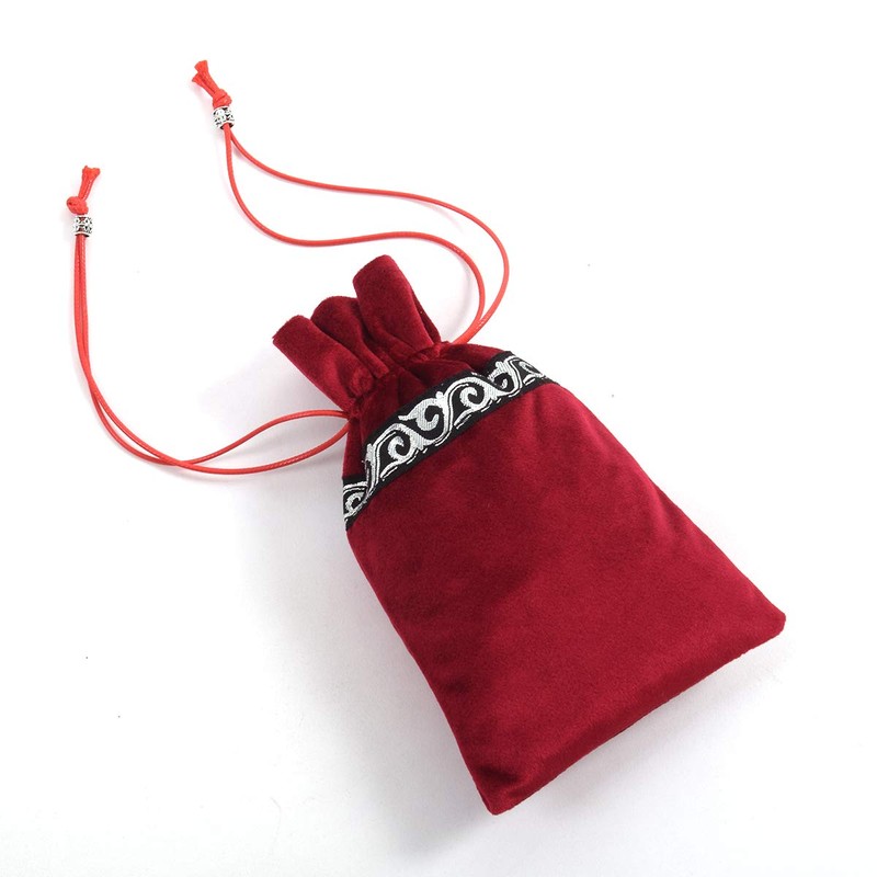 BLESSUME Bolsa de tarot, Rojo, Una talla, Bolsa con cordón