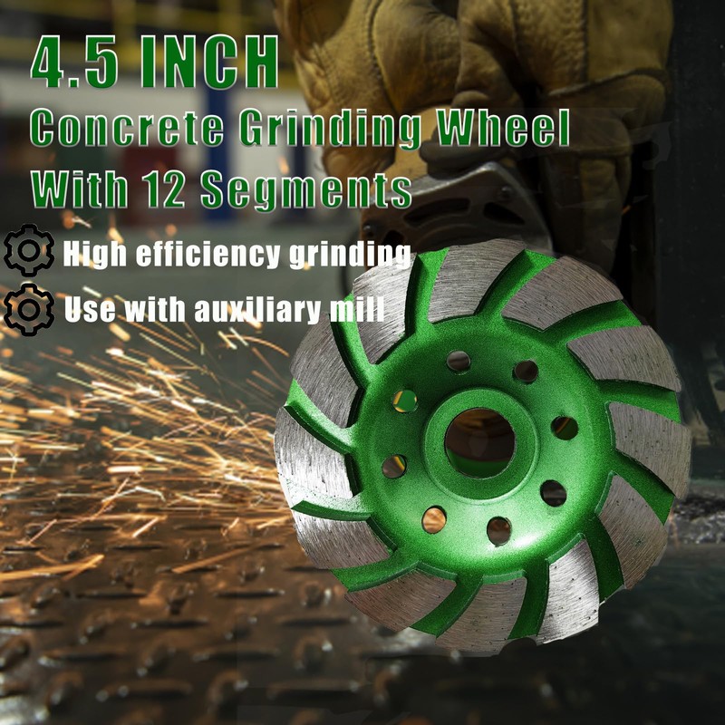 KY Retail 4 1/2 Inch Diamond Concrete Grinding Wheel 12-Segment