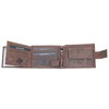 Men's Brown Natural Leather Wallet with a Shark, brown, Minimalist