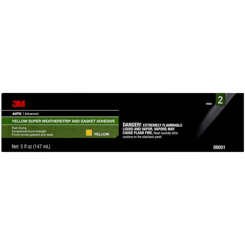 3M Super Weatherstrip and Gasket Adhesive, 08001, Yellow, 5 fl