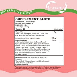 Eocute Nutrition Super Greens Powder Swirl Digestive Health for Women Bloating Relief