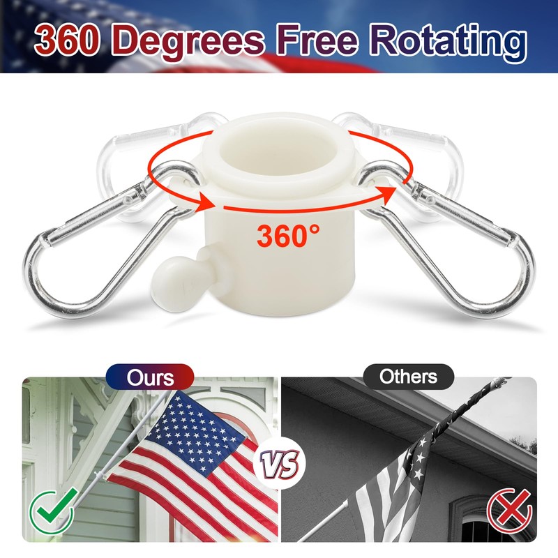 Barcetine Flag Pole Kit - Includes 5ft Heavy Duty Tangle