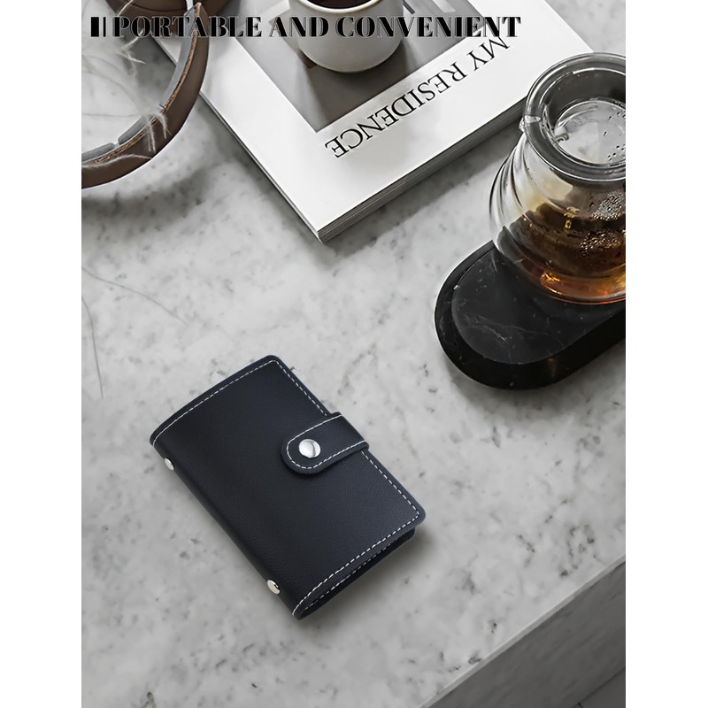 GAUENEEN Leather Business Card Holder, 26 Card Slots, RFID Blocking