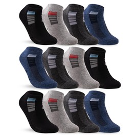 12 Paar Herren Sneaker Socken Mehrfarbig Baumwolle 43-46