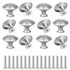 YSDMY 12 Pcs Silver Round Cabinet Door Knobs,30mm Cupboard Handle,Drawer