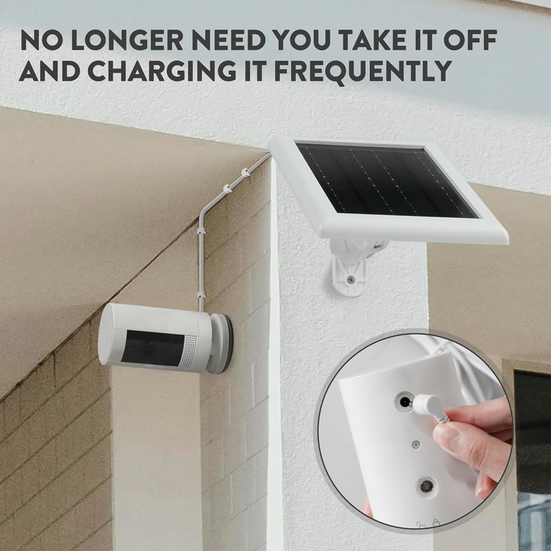Solar Panel Charger for Ring Camera, 5W Solar Panel Compatible