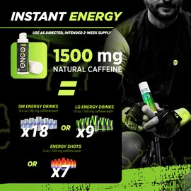 OnGo Energy - Natural caffeine (1500mg) Instant Energy Oral Spray | Vegan, Sugar and Gluten free | B3, B6, B12 vitamin spray | Focus and Memory | Study, Work and much more | Mint flavor | 15 servings